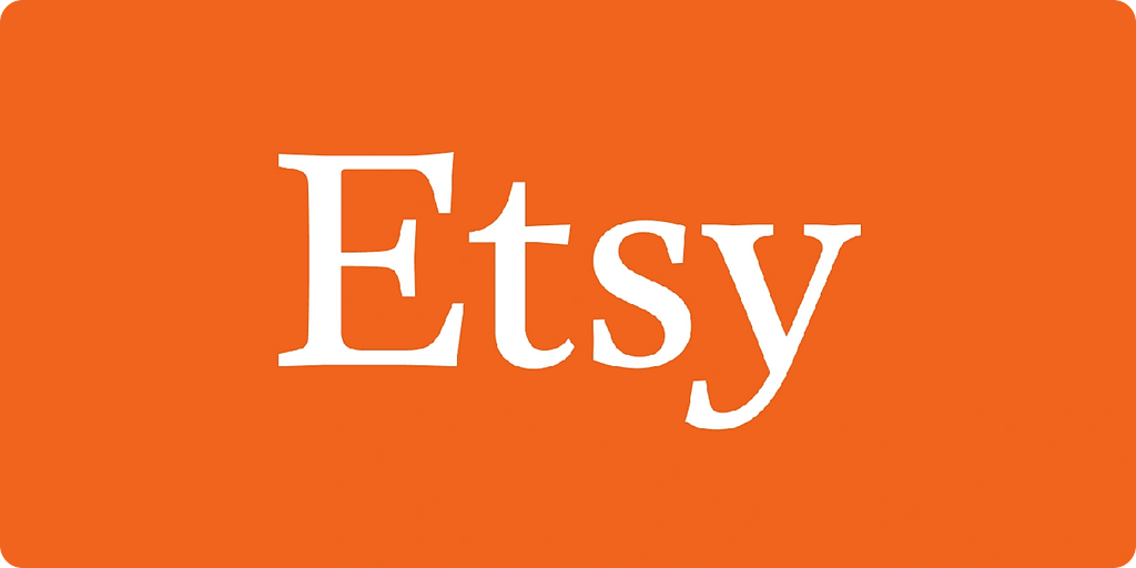 Etsy logo representing the global marketplace for handmade, vintage, and creative goods Etsy logo on an orange background, representing the online marketplace for handmade, vintage, and unique items